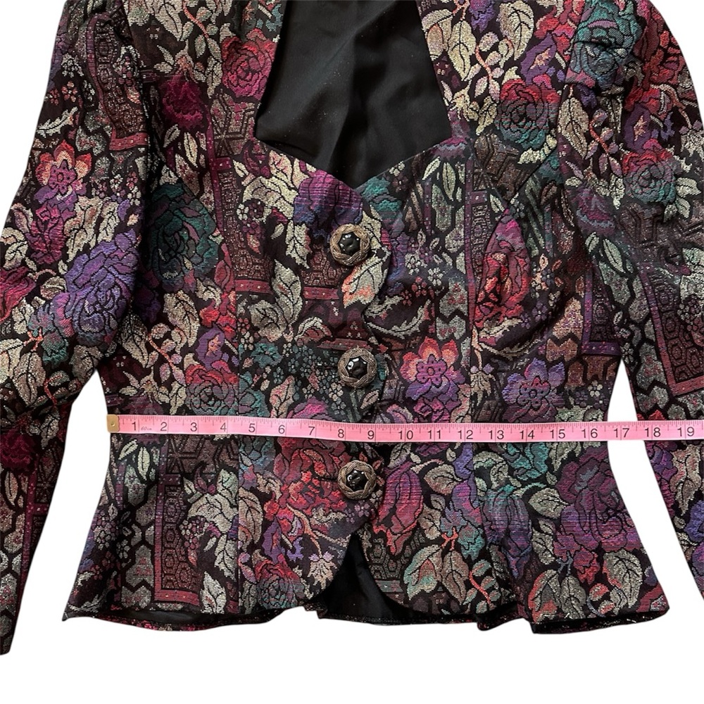 NU-MODE Vintage Puff Sleeve Peplum Brocade Blazer - Picture 9 of 17